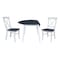 International Concepts 42 in. Solid Wood Round Dual Drop Leaf Dining Table with 2 Chairs in White/Heather Gray K05-42DL-C613-2 - alternate 4